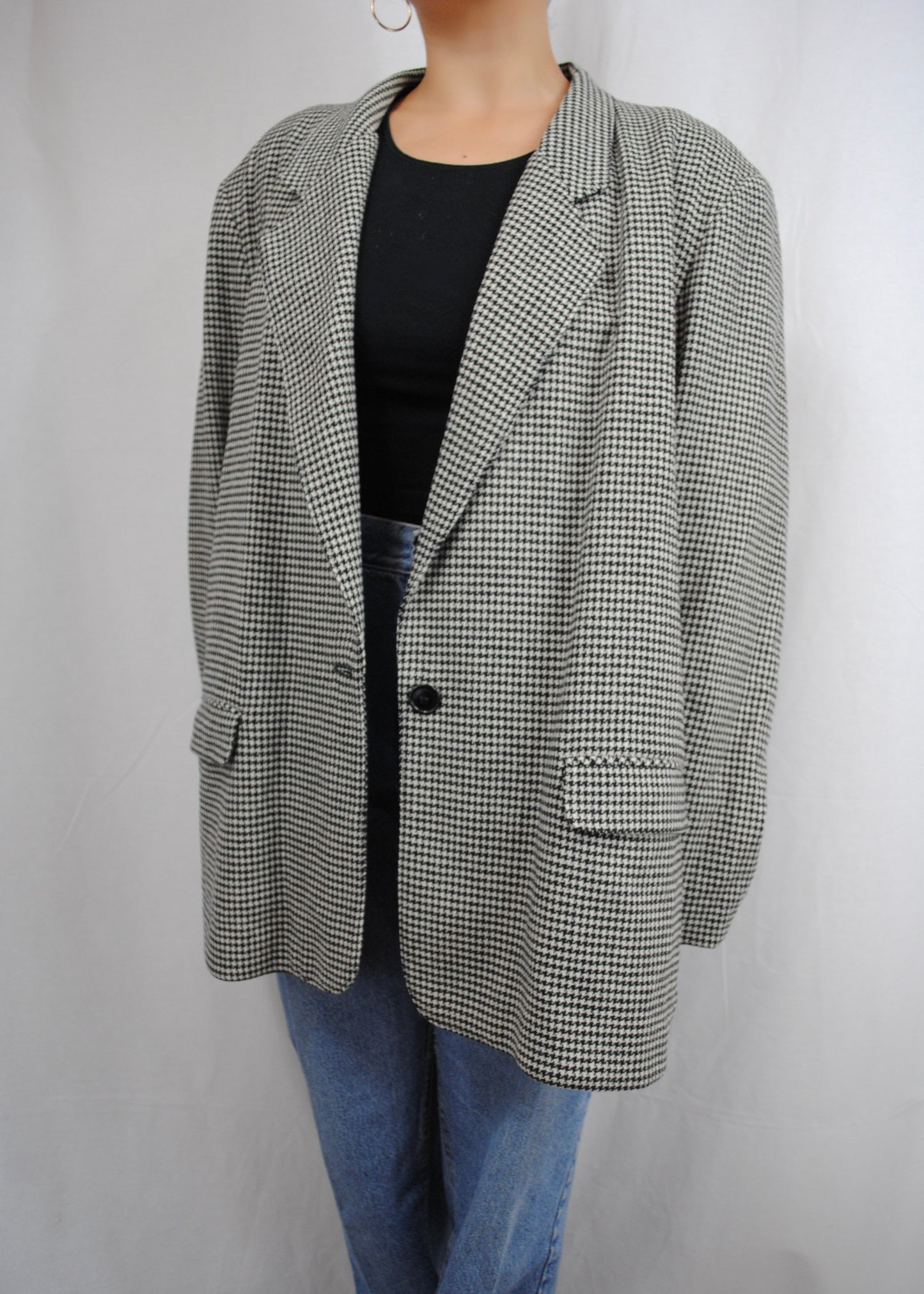 Vintage Wool Houndstooth Coat