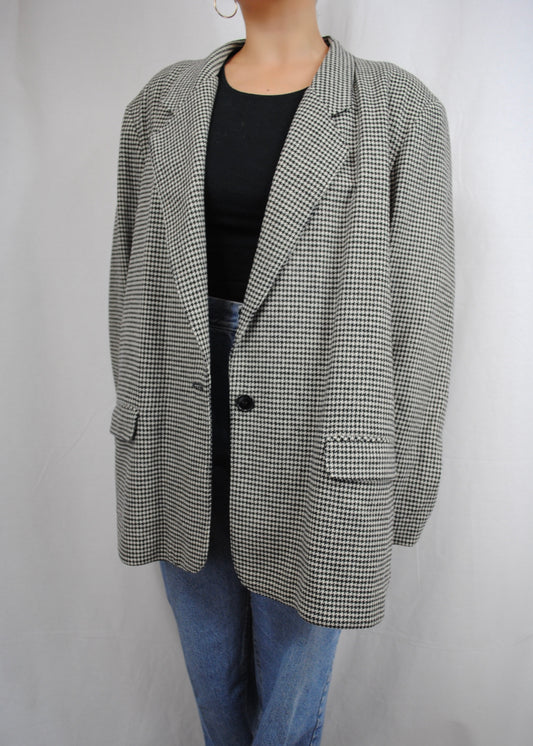 Vintage Wool Houndstooth Coat