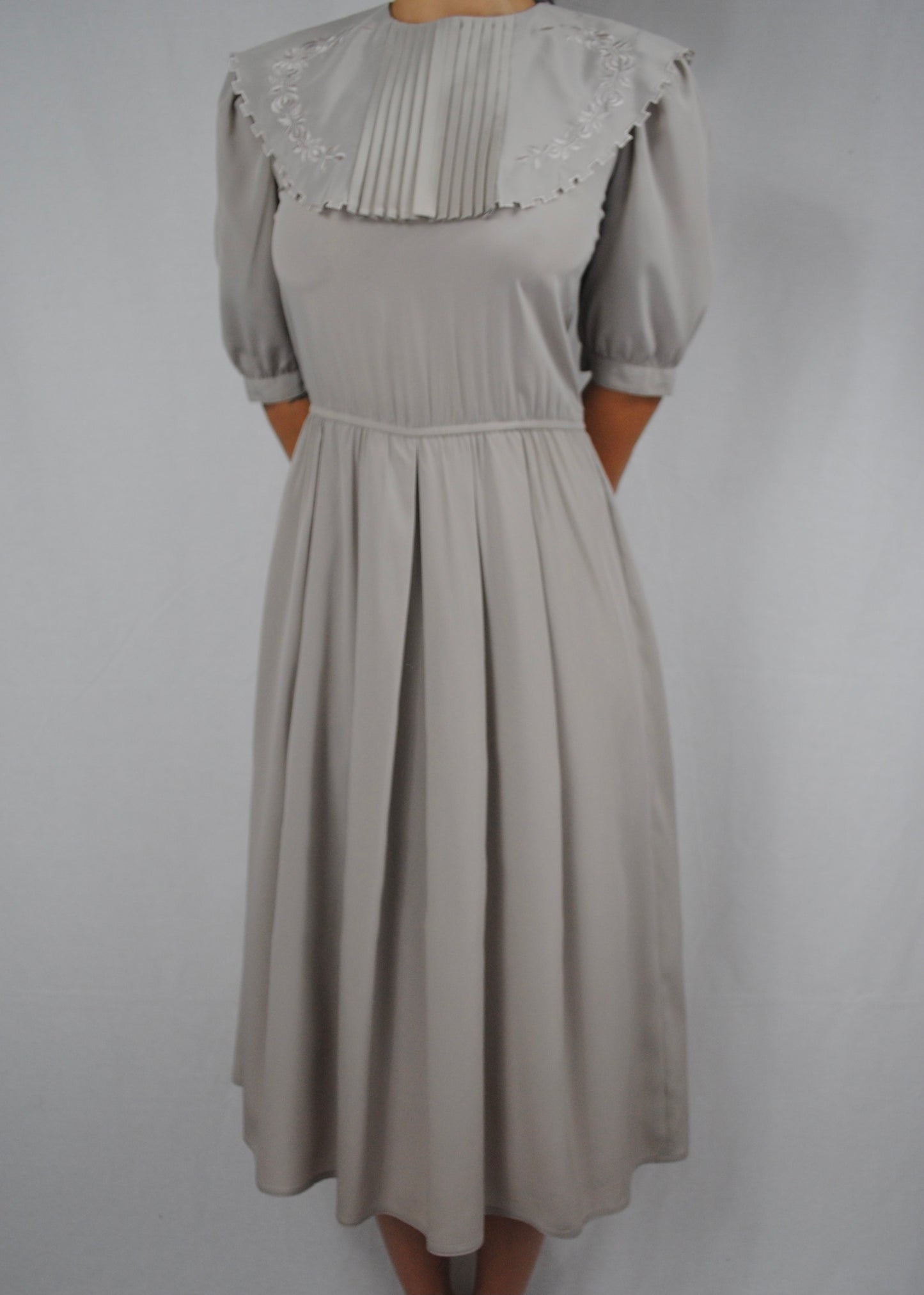 Vintage Embroidered Bib Collar Dress