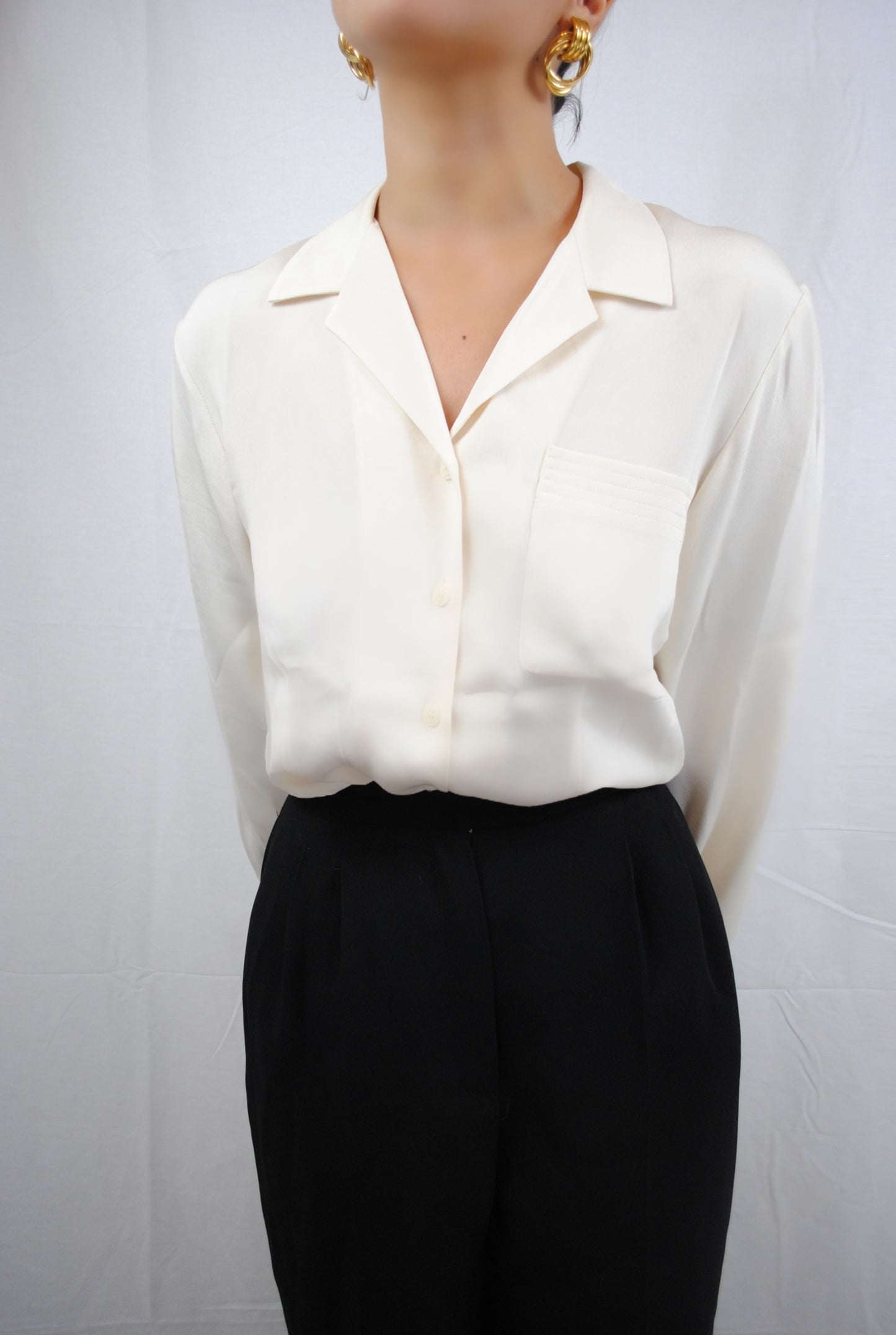 Vintage Ann Taylor Silk Cream Blouse