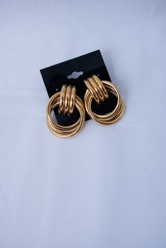 Vintage Gold Doorknocker Earrings