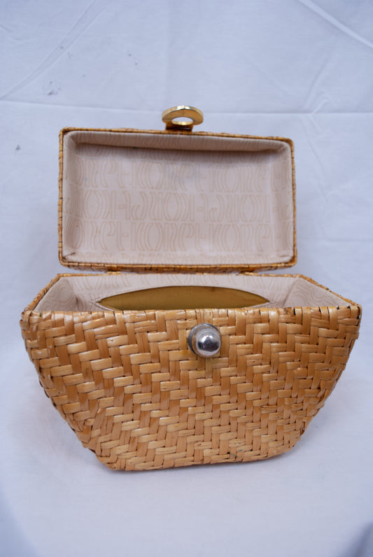 Vintage Midcentury 1960s Wicker Basket Purse