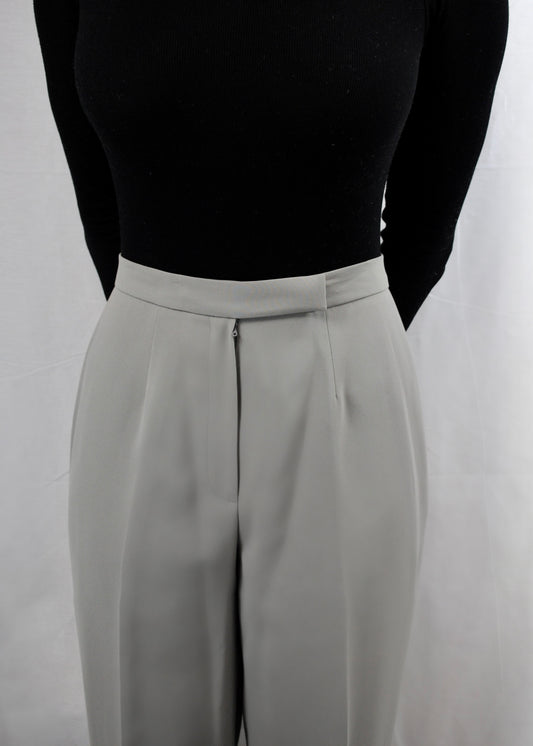 Vintage Sage Green Pleated Trousers