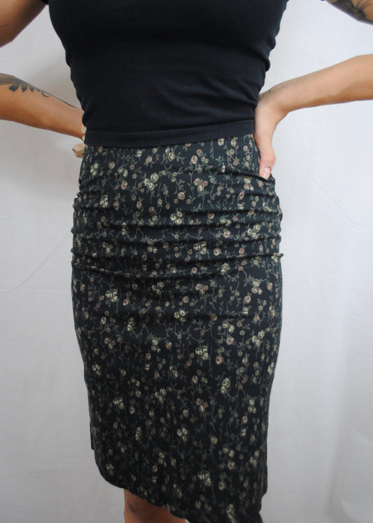 Vintage Floral 90s Pencil Skirt