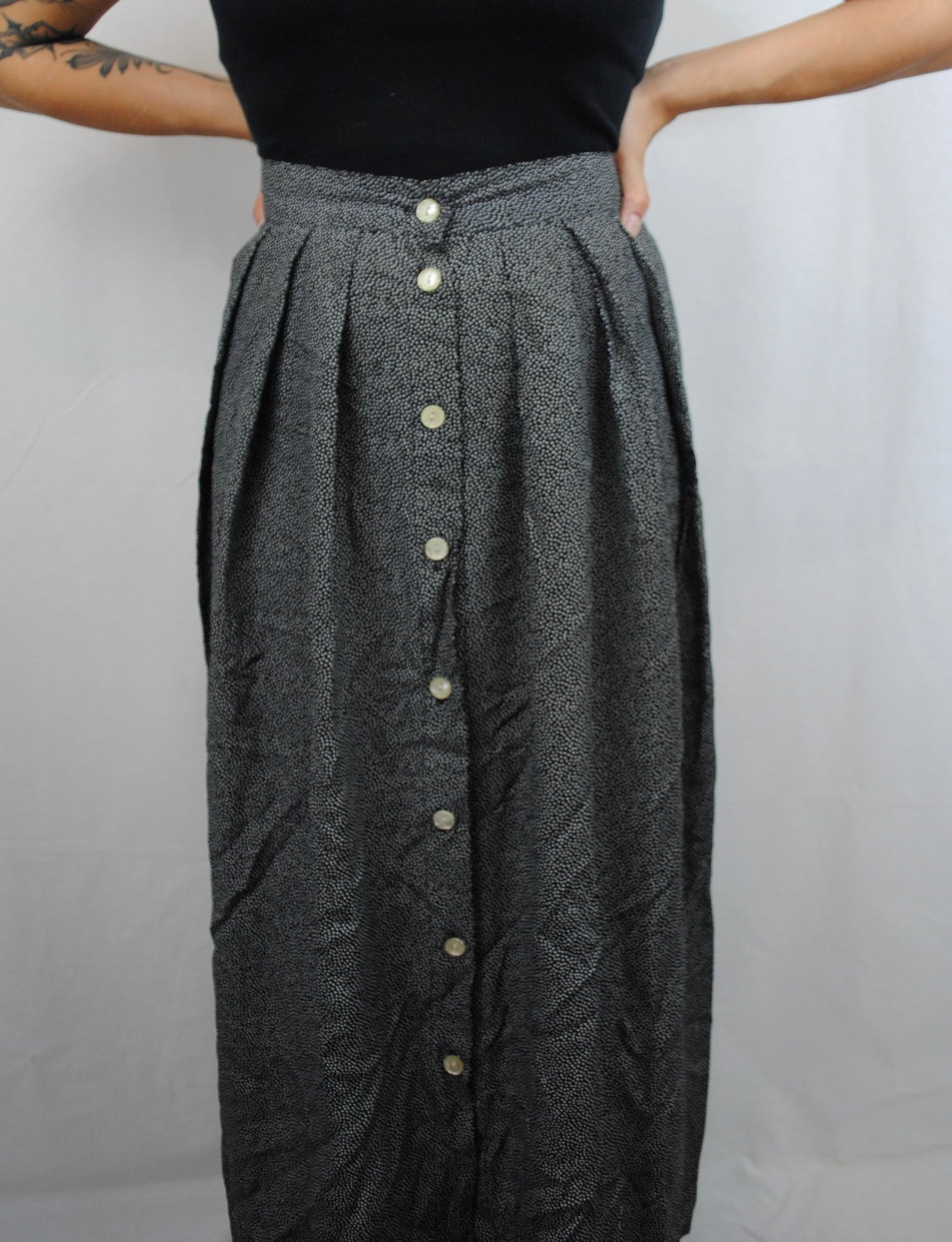 Vintage Polka Dot Maxi Skirt