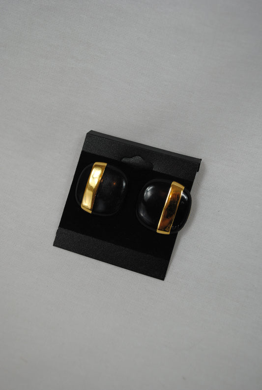 Vintage Black and Gold Earrings