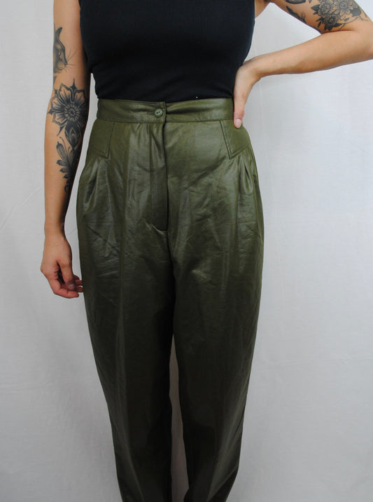 Vintage Green High Waisted Pants